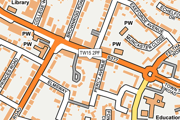 TW15 2PF map - OS OpenMap – Local (Ordnance Survey)