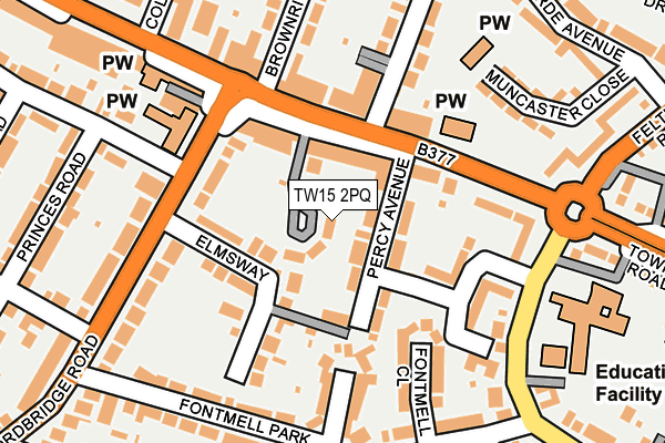 TW15 2PQ map - OS OpenMap – Local (Ordnance Survey)