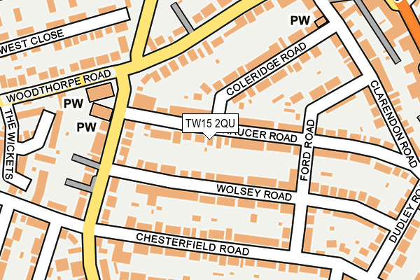 TW15 2QU map - OS OpenMap – Local (Ordnance Survey)