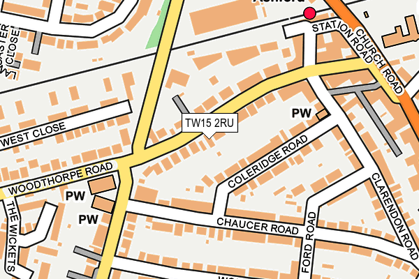 TW15 2RU map - OS OpenMap – Local (Ordnance Survey)
