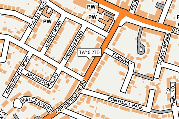 TW15 2TD map - OS OpenMap – Local (Ordnance Survey)