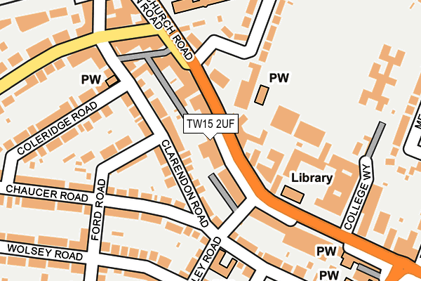 TW15 2UF map - OS OpenMap – Local (Ordnance Survey)