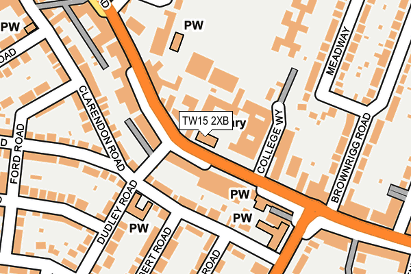 TW15 2XB map - OS OpenMap – Local (Ordnance Survey)