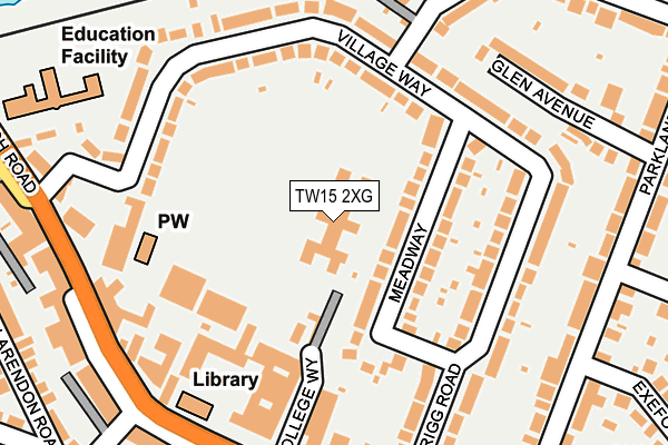 TW15 2XG map - OS OpenMap – Local (Ordnance Survey)