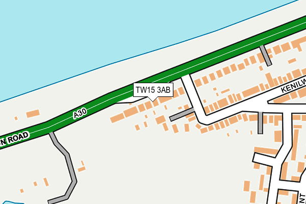 TW15 3AB map - OS OpenMap – Local (Ordnance Survey)