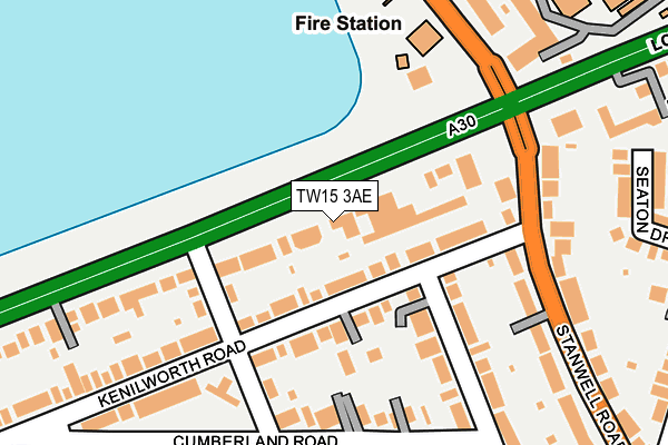 TW15 3AE map - OS OpenMap – Local (Ordnance Survey)