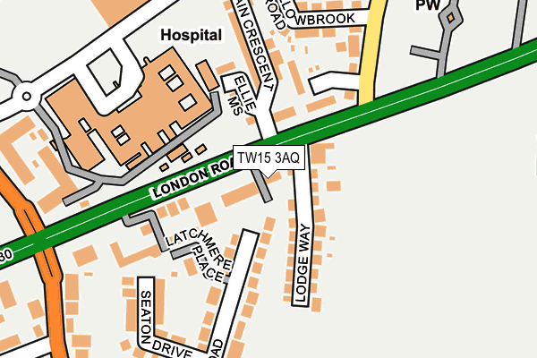 TW15 3AQ map - OS OpenMap – Local (Ordnance Survey)