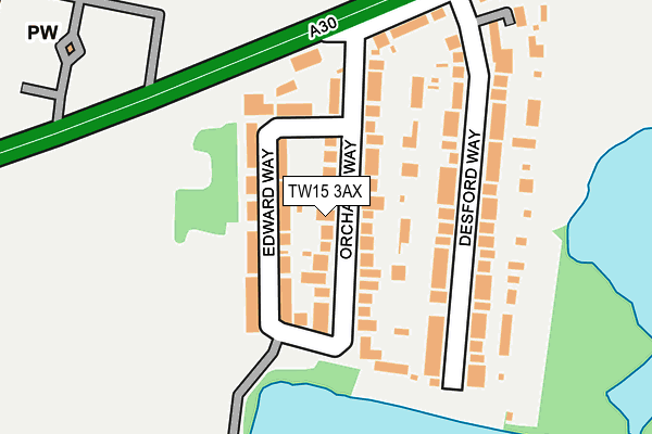 TW15 3AX map - OS OpenMap – Local (Ordnance Survey)