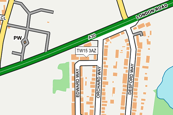 TW15 3AZ map - OS OpenMap – Local (Ordnance Survey)