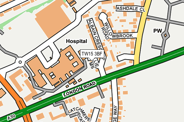 TW15 3BF map - OS OpenMap – Local (Ordnance Survey)