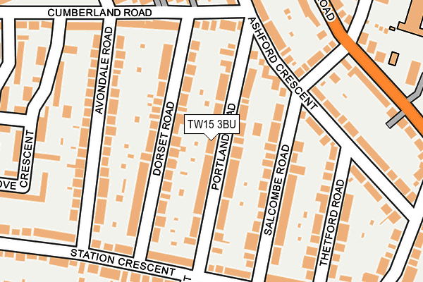 TW15 3BU map - OS OpenMap – Local (Ordnance Survey)