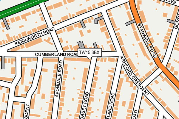 TW15 3BX map - OS OpenMap – Local (Ordnance Survey)