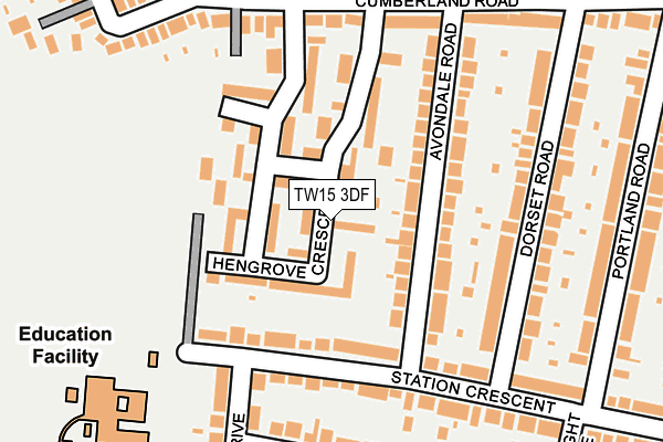 TW15 3DF map - OS OpenMap – Local (Ordnance Survey)