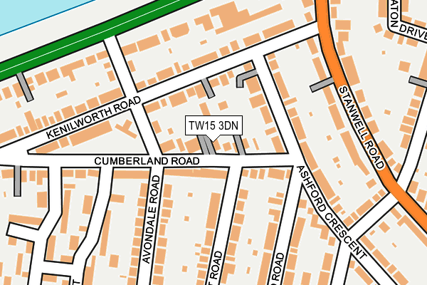 TW15 3DN map - OS OpenMap – Local (Ordnance Survey)