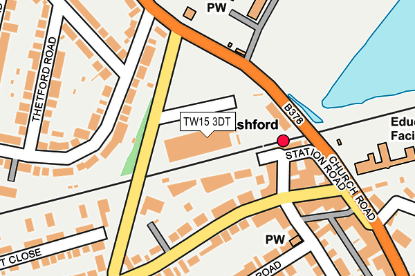TW15 3DT map - OS OpenMap – Local (Ordnance Survey)