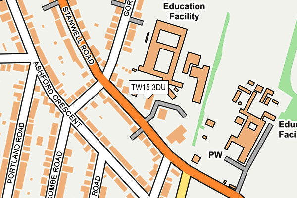 TW15 3DU map - OS OpenMap – Local (Ordnance Survey)