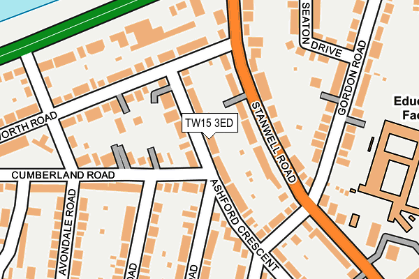TW15 3ED map - OS OpenMap – Local (Ordnance Survey)