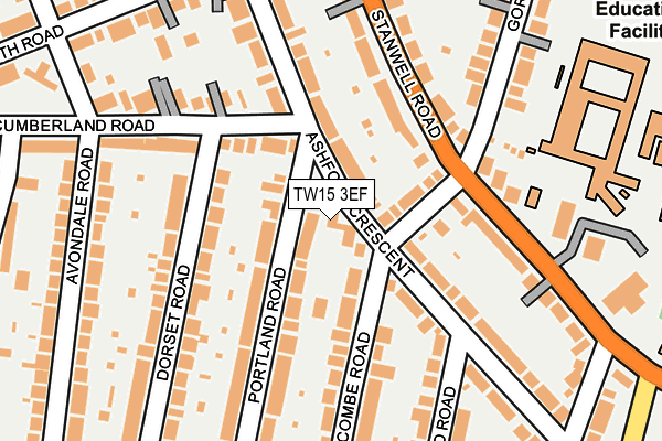 TW15 3EF map - OS OpenMap – Local (Ordnance Survey)