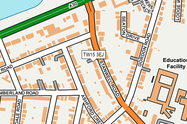 TW15 3EJ map - OS OpenMap – Local (Ordnance Survey)