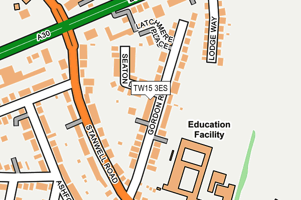 TW15 3ES map - OS OpenMap – Local (Ordnance Survey)