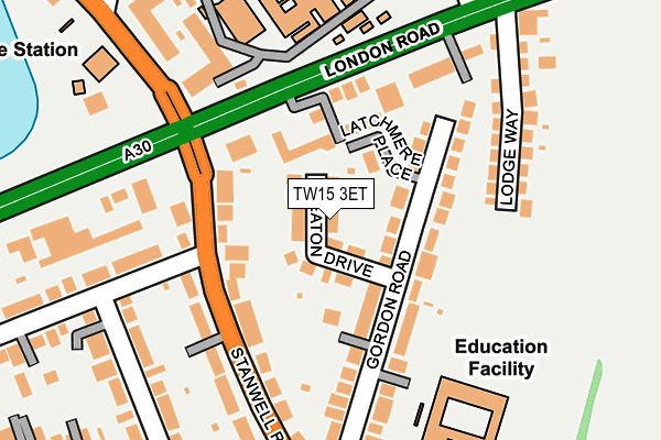 TW15 3ET map - OS OpenMap – Local (Ordnance Survey)