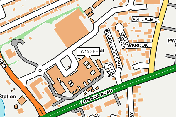 TW15 3FE map - OS OpenMap – Local (Ordnance Survey)