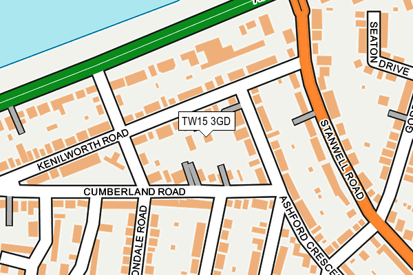 TW15 3GD map - OS OpenMap – Local (Ordnance Survey)