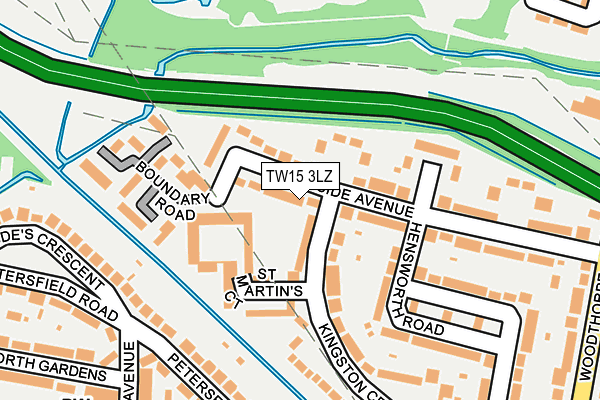 TW15 3LZ map - OS OpenMap – Local (Ordnance Survey)
