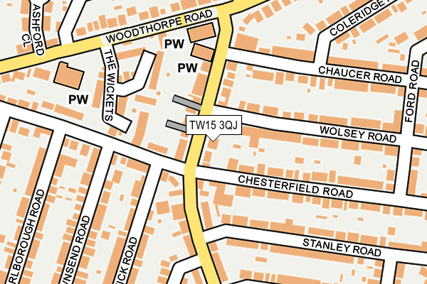 TW15 3QJ map - OS OpenMap – Local (Ordnance Survey)