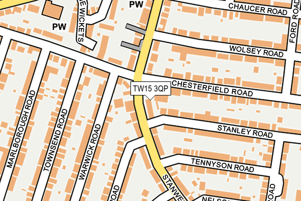 TW15 3QP map - OS OpenMap – Local (Ordnance Survey)