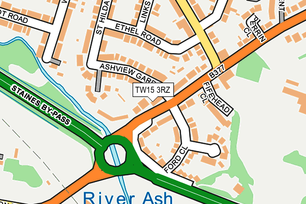 TW15 3RZ map - OS OpenMap – Local (Ordnance Survey)