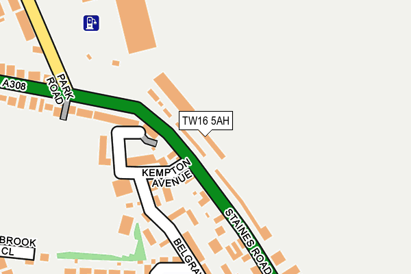 TW16 5AH map - OS OpenMap – Local (Ordnance Survey)
