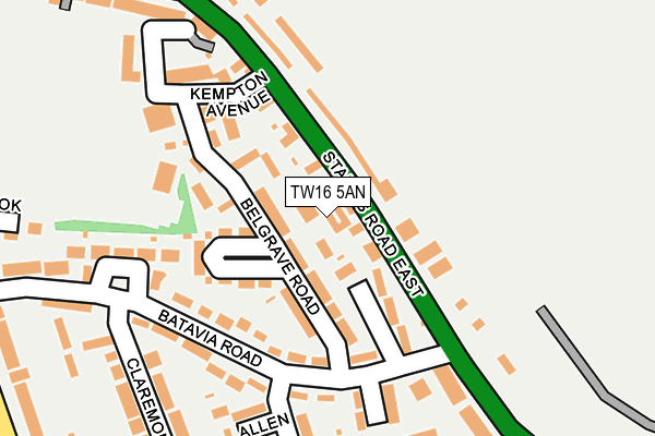 TW16 5AN map - OS OpenMap – Local (Ordnance Survey)