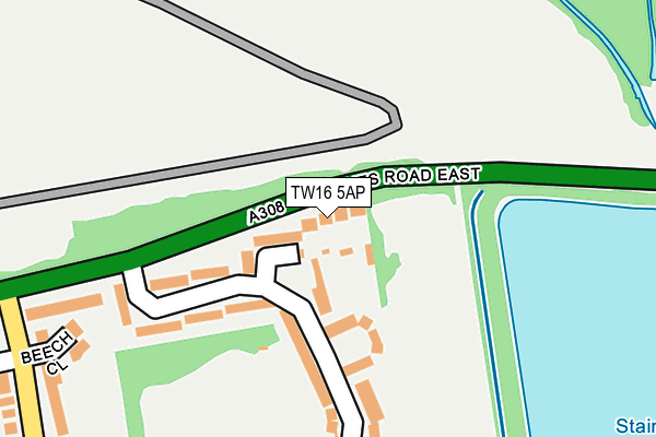 TW16 5AP map - OS OpenMap – Local (Ordnance Survey)