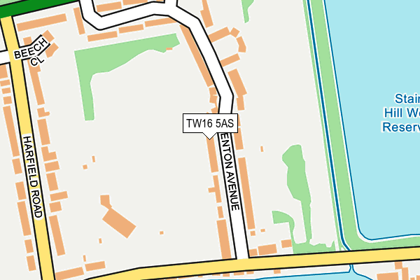 TW16 5AS map - OS OpenMap – Local (Ordnance Survey)