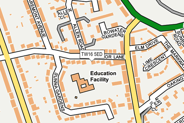 TW16 5ED map - OS OpenMap – Local (Ordnance Survey)