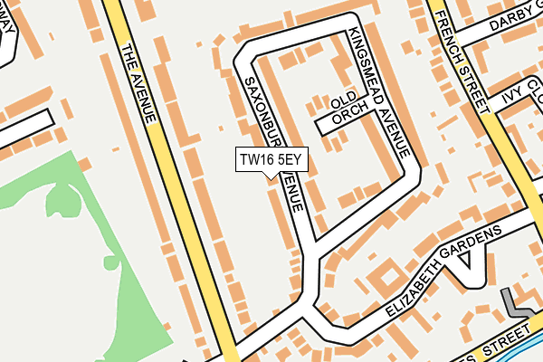 TW16 5EY map - OS OpenMap – Local (Ordnance Survey)