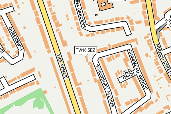 TW16 5EZ map - OS OpenMap – Local (Ordnance Survey)