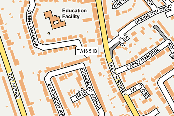 TW16 5HB map - OS OpenMap – Local (Ordnance Survey)