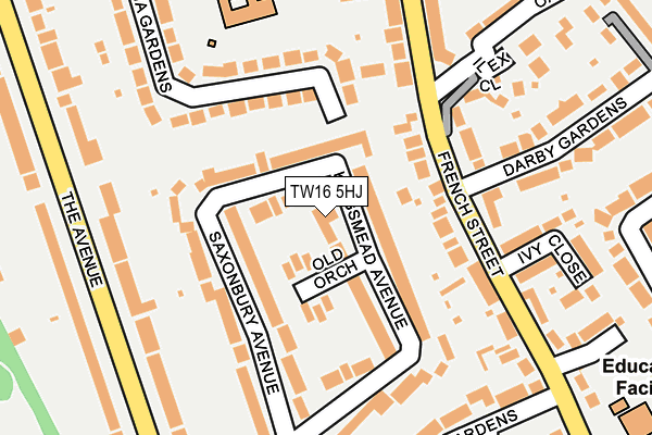 TW16 5HJ map - OS OpenMap – Local (Ordnance Survey)