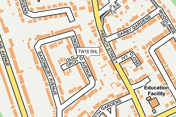 TW16 5HL map - OS OpenMap – Local (Ordnance Survey)