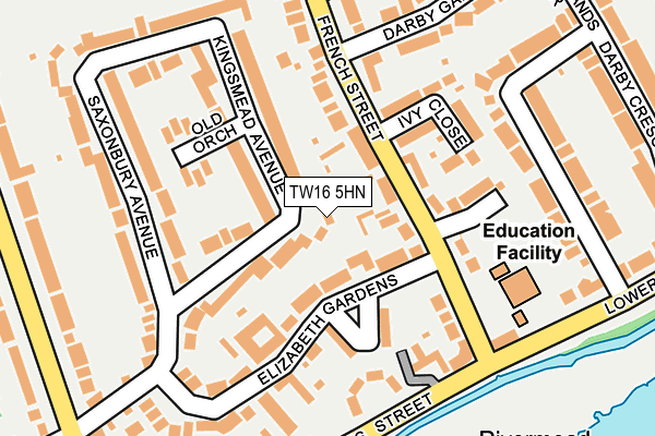TW16 5HN map - OS OpenMap – Local (Ordnance Survey)