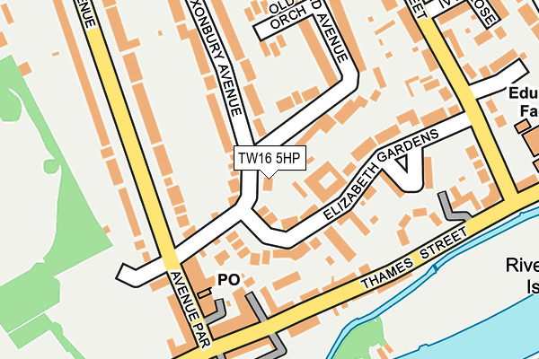 TW16 5HP map - OS OpenMap – Local (Ordnance Survey)