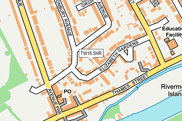 TW16 5HR map - OS OpenMap – Local (Ordnance Survey)