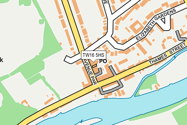 TW16 5HS map - OS OpenMap – Local (Ordnance Survey)