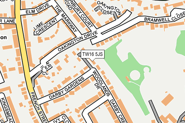 TW16 5JS map - OS OpenMap – Local (Ordnance Survey)