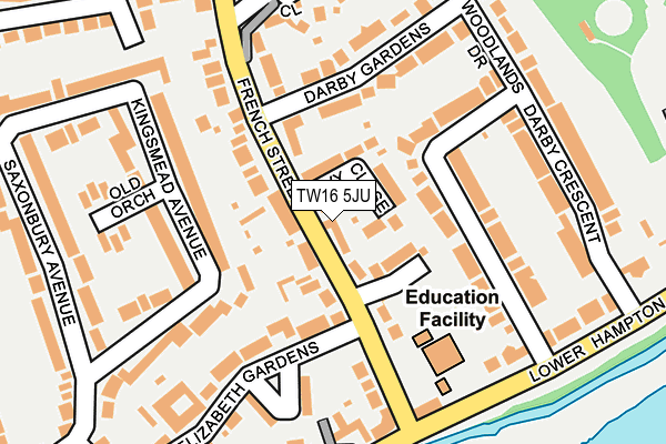 TW16 5JU map - OS OpenMap – Local (Ordnance Survey)