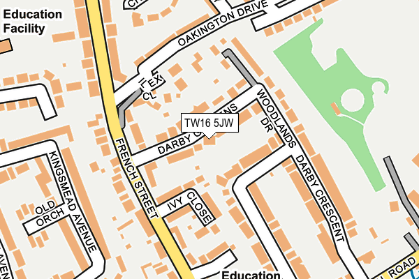 TW16 5JW map - OS OpenMap – Local (Ordnance Survey)