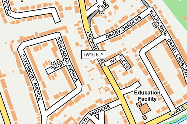 TW16 5JY map - OS OpenMap – Local (Ordnance Survey)