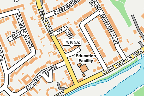 TW16 5JZ map - OS OpenMap – Local (Ordnance Survey)